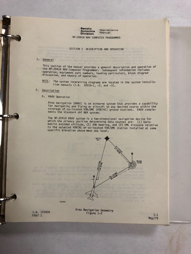 Bendix NCP-2040 NAV Programmer System Maintenance Manual 1979 Original