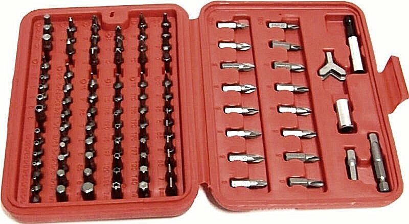100 pc Security Bit Set Torx Tampered Proof Drill River Tool Screwdrivers Bits