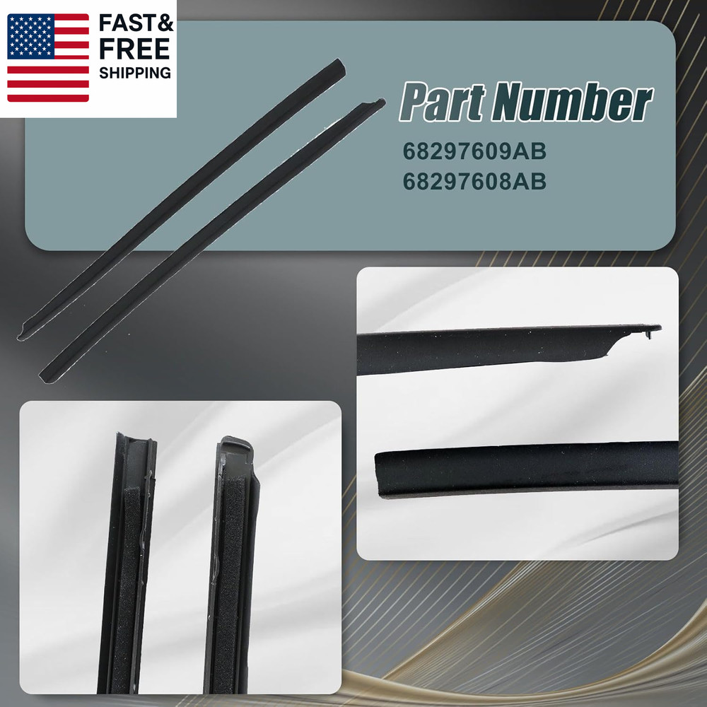 1Pair Front Right&Left Side Windshield Molding Strip Compatible with Dodge Ram 1