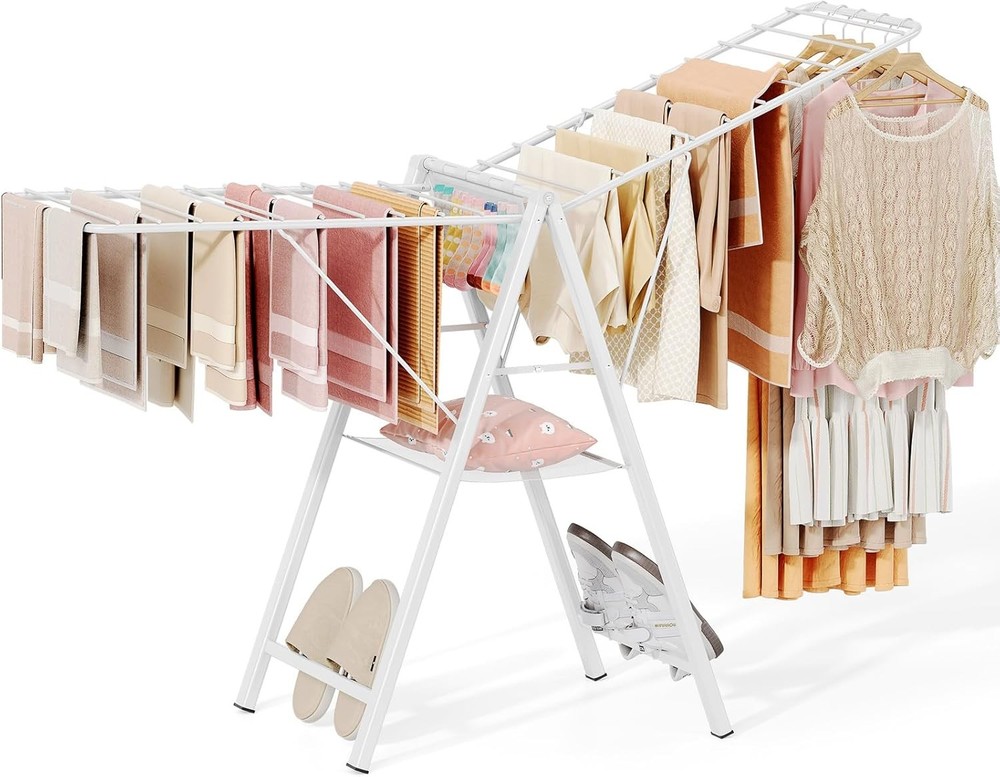 Clothes Drying Rack Foldable Metal Laundry Drying Rack Collapsible Portable