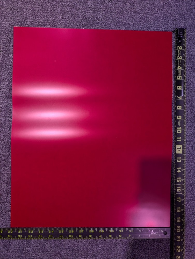 5-Large sheets 20" X 16" sheet RED RUBYLITH BLOCK UV RAYS - NOS