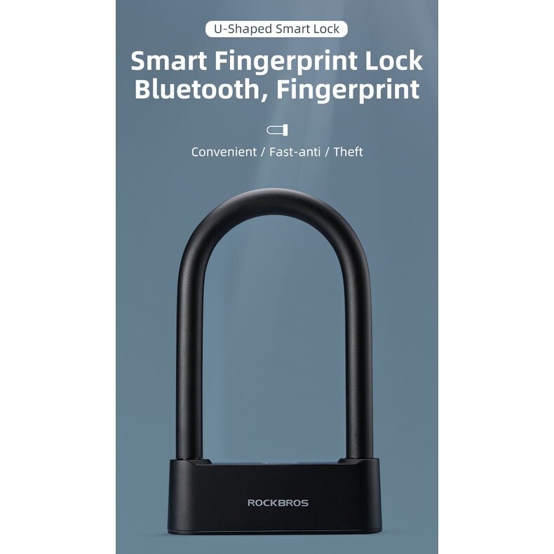 ROCKBROS Intelligent Lock Smart Fingerprint Lock U Shape Bluetooth Phone Control