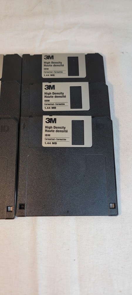 3M High Density 3.5" Diskettes Floppy Disc ONLY 9 IBM Formatted DS -Opened