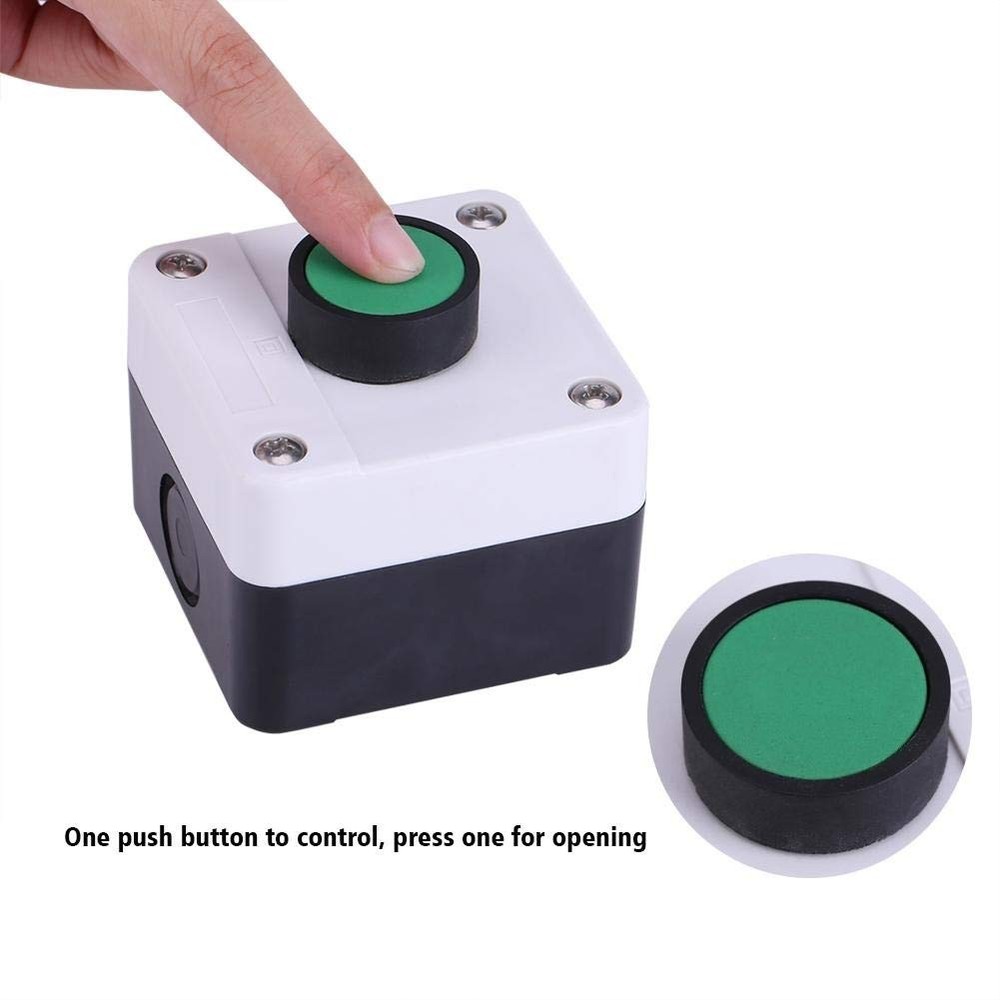 Push Button Switch Box - ABS Weatherproof White+Black+Green