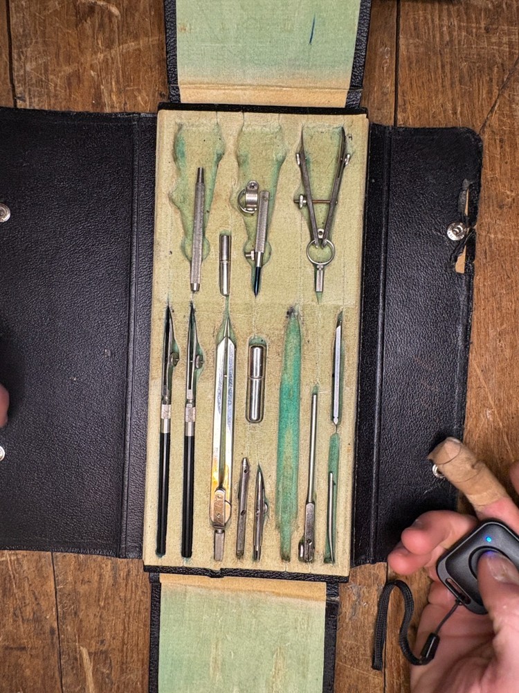Drafting Tools, Vintage GR 10 Drafting Kit, Germany Engineer Architect Drawing