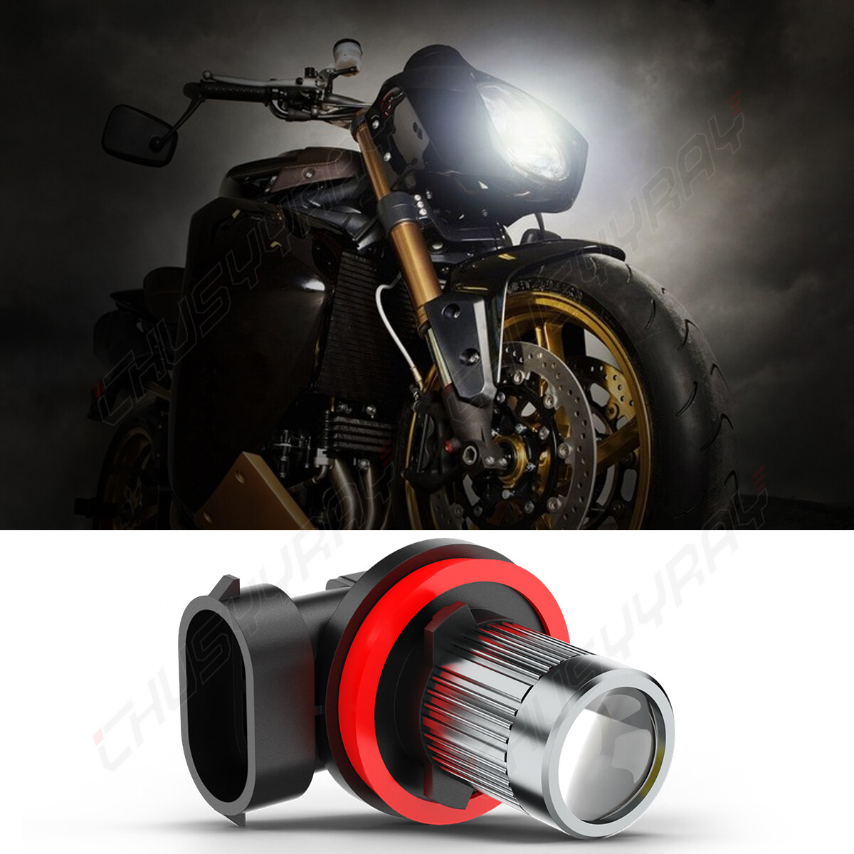 For Kawasaki ZX1400A Ninja ZX14 2006 2007 4x H11 H9 Lamp LED Headlight Bulbs Kit