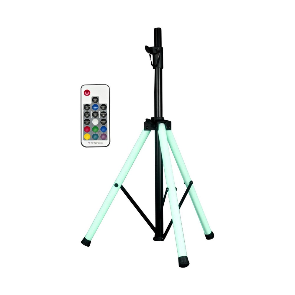 (2) ADJ CSL-100 Light Up Multi Color LED Speaker Stands w/Remote & Case