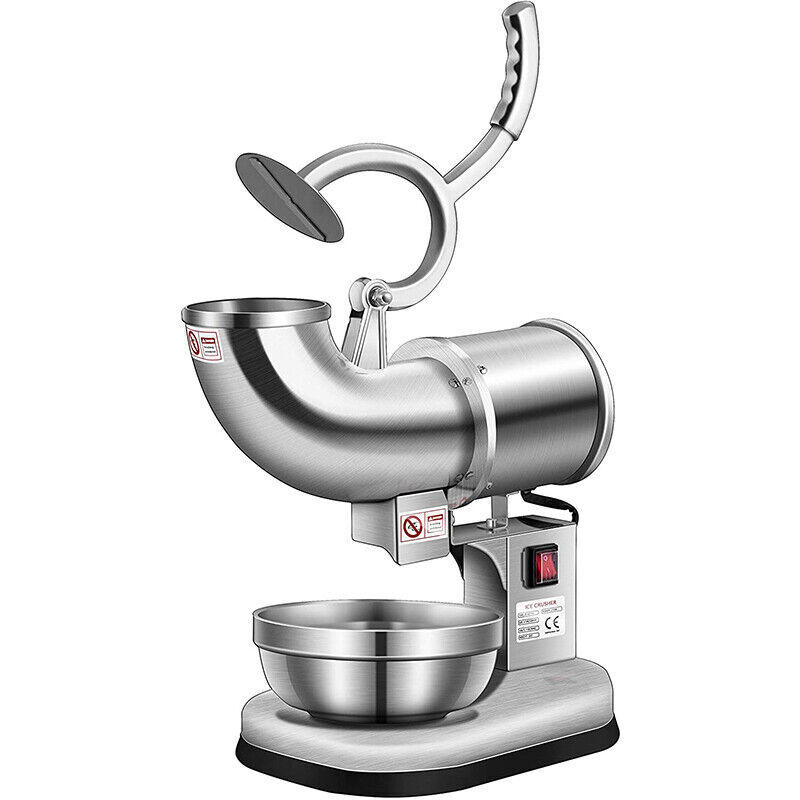 250W Electric Ice Shaver Crusher Snow Cone Maker Machine 440Lbs Stainless Steel