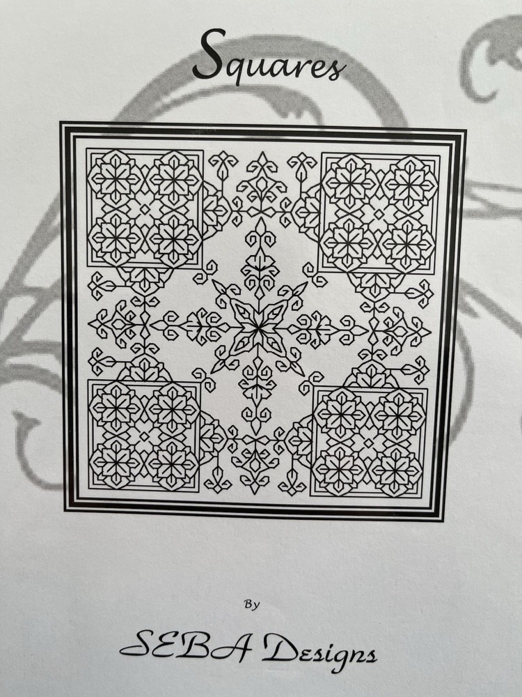 SEBA Designs SQUARES Blackwork Needlepoint Chart Pattern