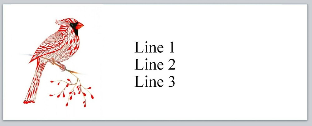 Personalized Address Labels Cardinal Bird (Jx 217)