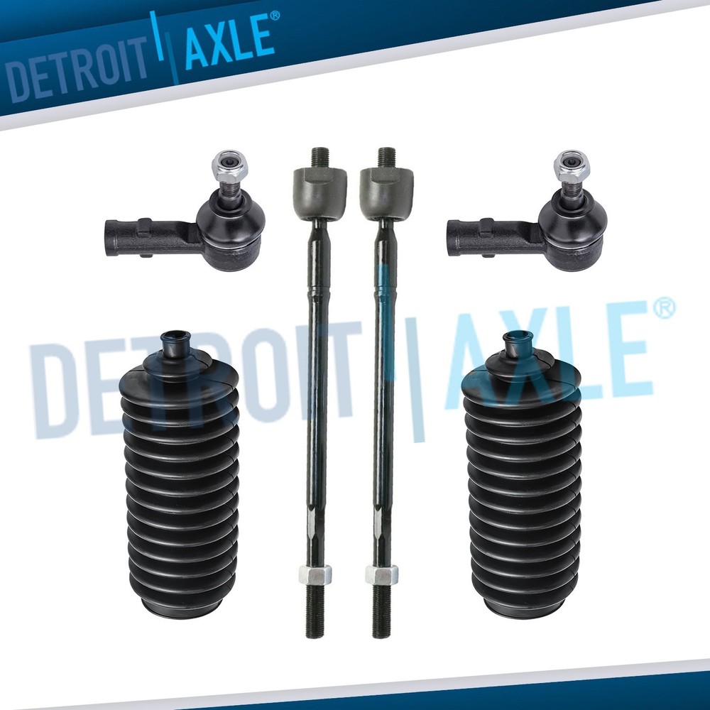 6pc Inner & Outer Tie Rod + Rack Boot for 04 05 2006 2007-2012 Mitsubishi Galant