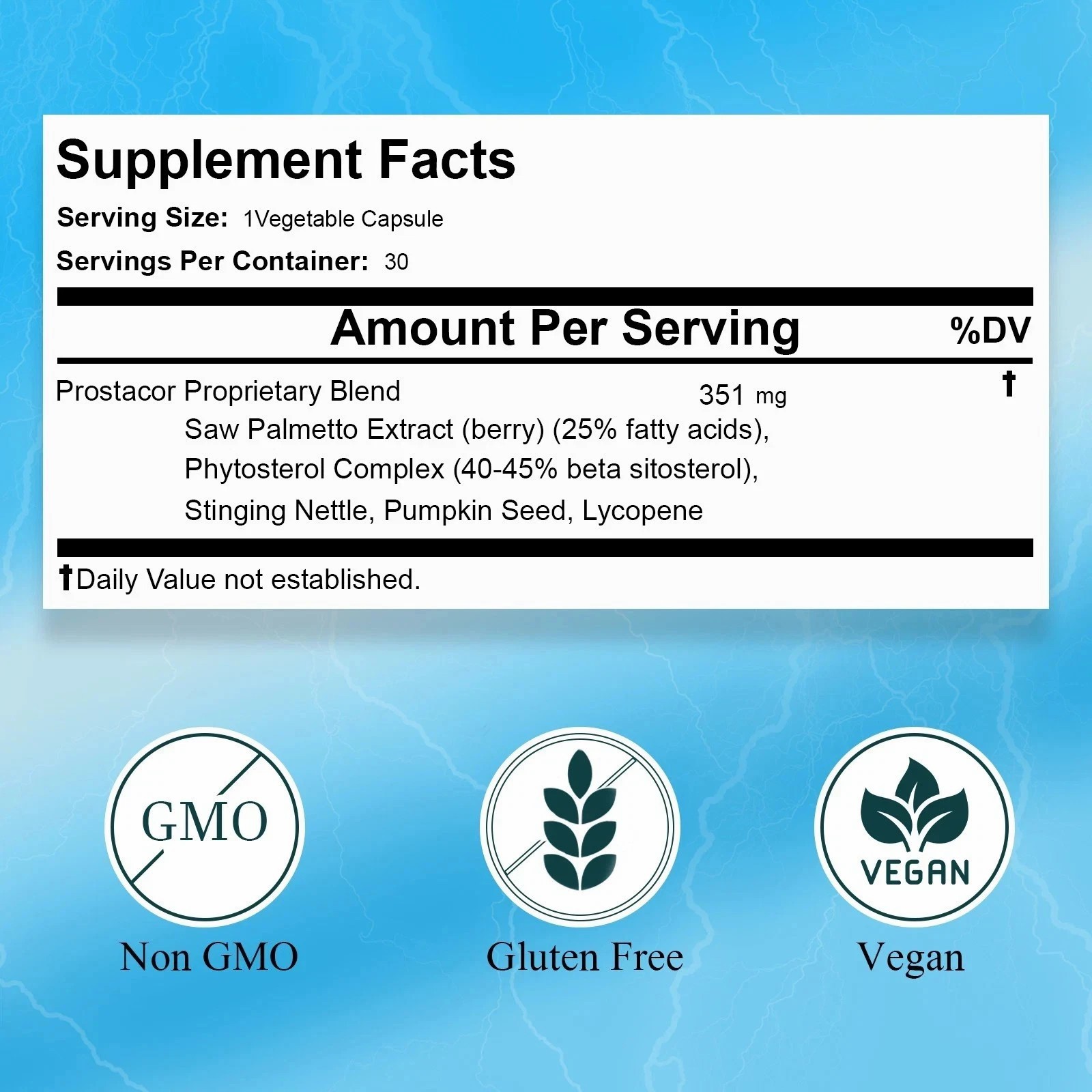 Prostacor Herbal Formula | Prostate Bladder & Urinary Support | 30 Veg.Caps👍