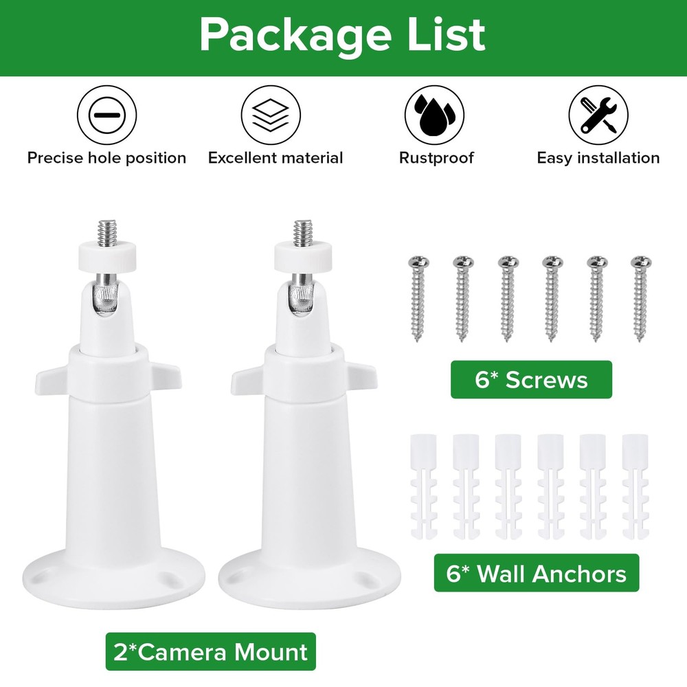 2Pack Security Camera Mounting Bracket for eufy Solocam S220/C210, White