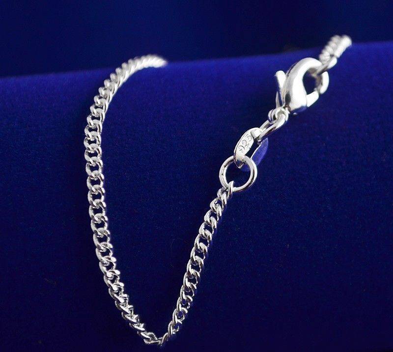 Wholesale 10pcs 925 Sterling Solid Silver Plated 2mm Curb Chain Necklace 16"-30"