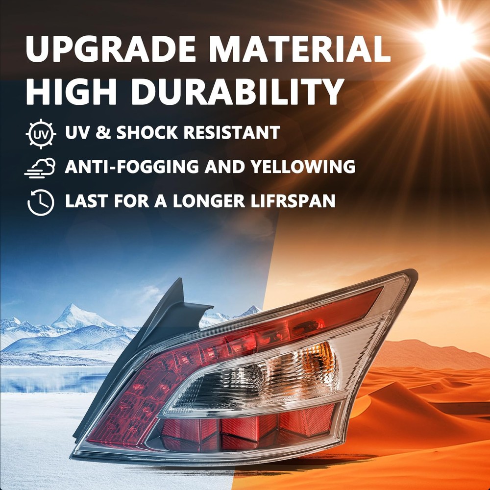 Tail Light Assembly for 2012-2014 Maxima Passenger Side with Bulbs
