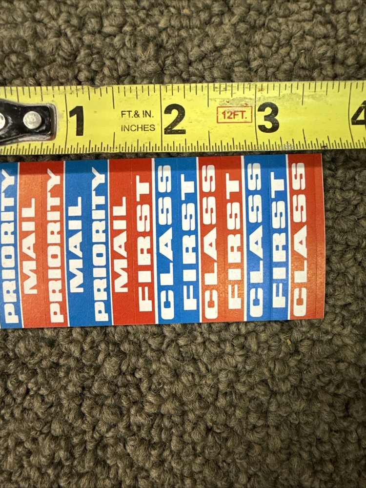 VTG 10 Sheets Priority Mail First Class Mail Stickers NOS