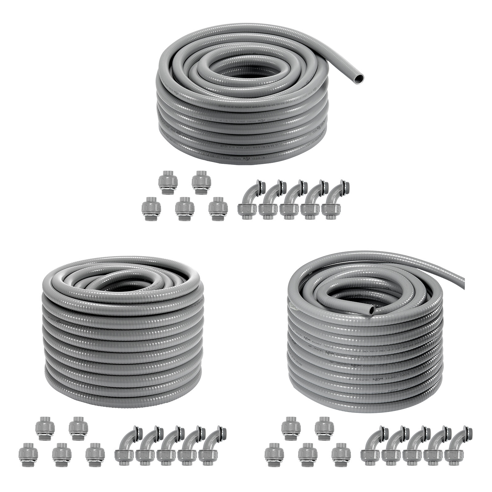 VEVOR 100FT Flexible Liquid-Tight Electrical PVC Conduit Non-Metallic 1/2 - 1in
