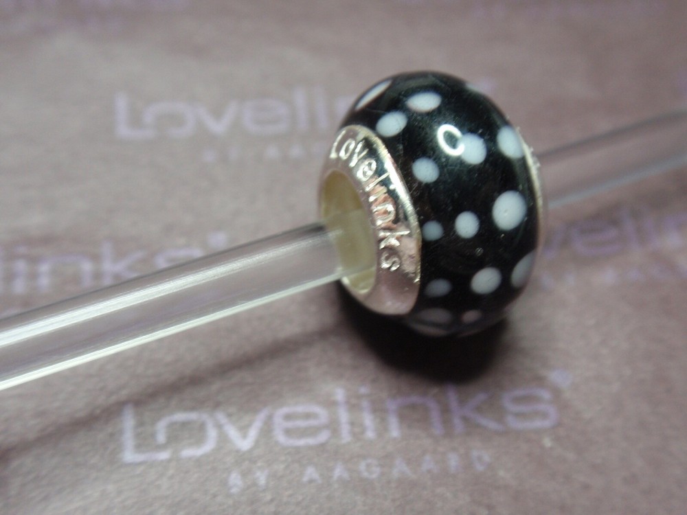 ** Genuine Lovelinks * DRIP BLACK Murano Bead **
