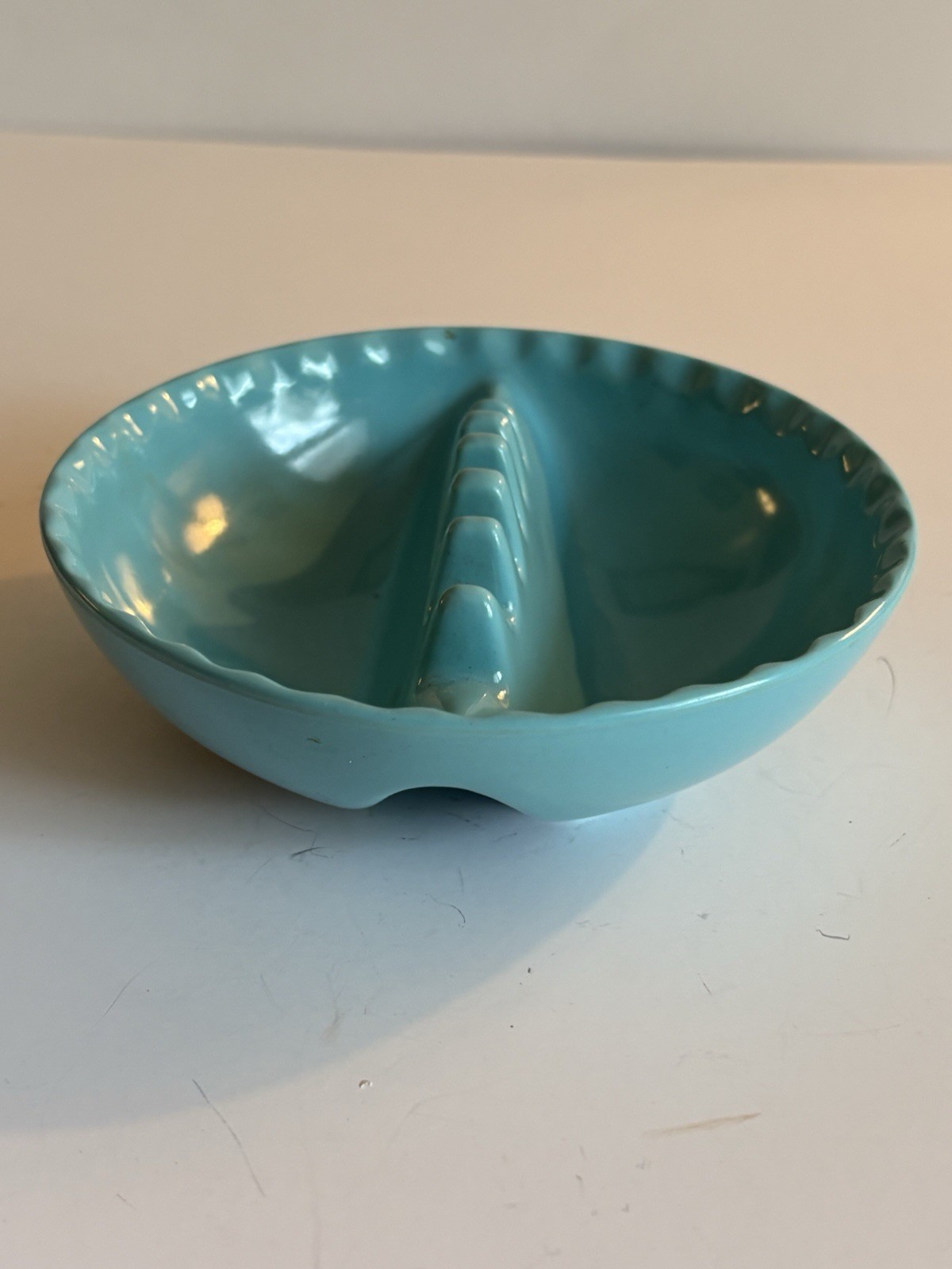 Vintage ANHOLT Ashtray Pale Blue Turquoise 5” Round Melamine USA Retro