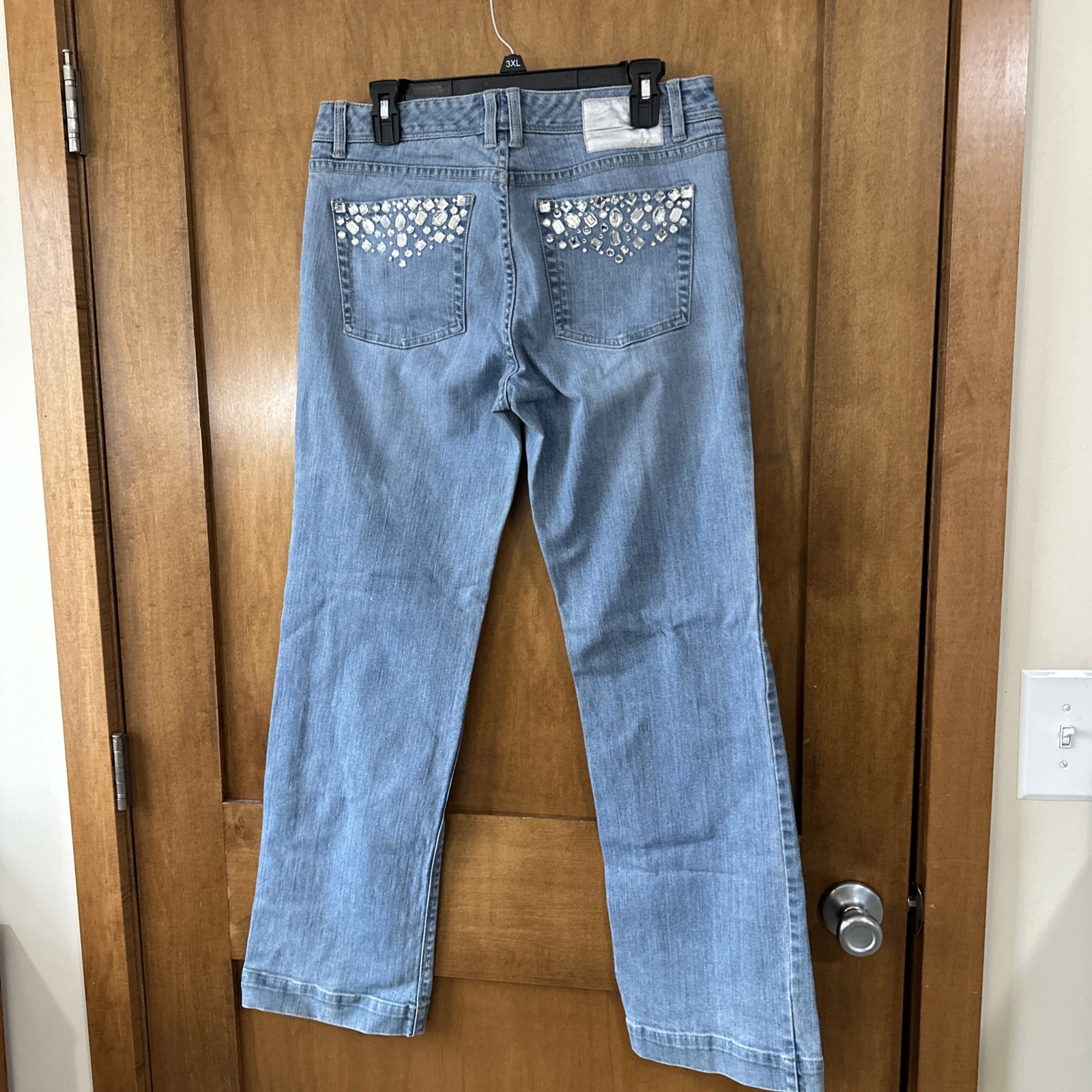 White House Black Market Jeans Blue Beaded Size 12