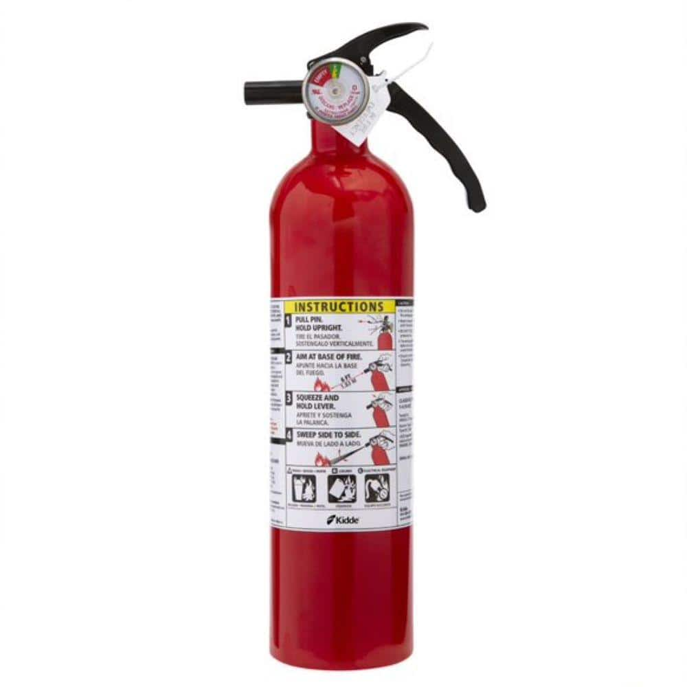 Basic Use Fire Extinguisher with Easy Mount Bracket & Strap, 1-A:10-B:C, Dry Che