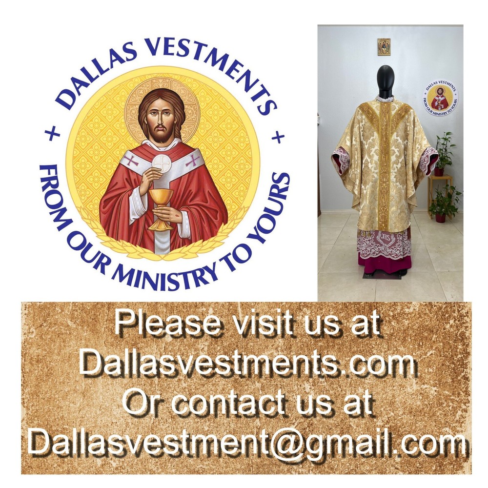 MONE WHITE VESTMENT CHASUBLE & STOLE