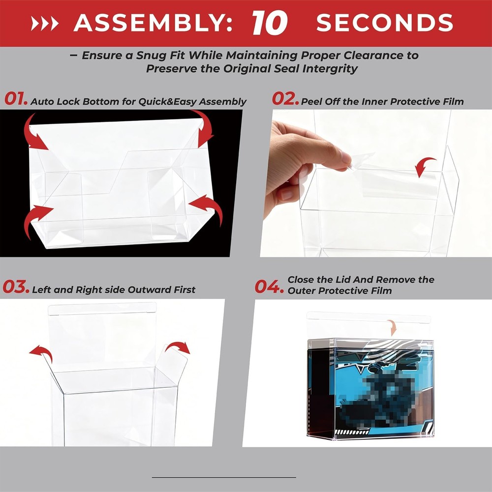 Heetobcos PET Plastic ETB Protector Case - 0.5mm Clear Elite Trainer Box Prot...