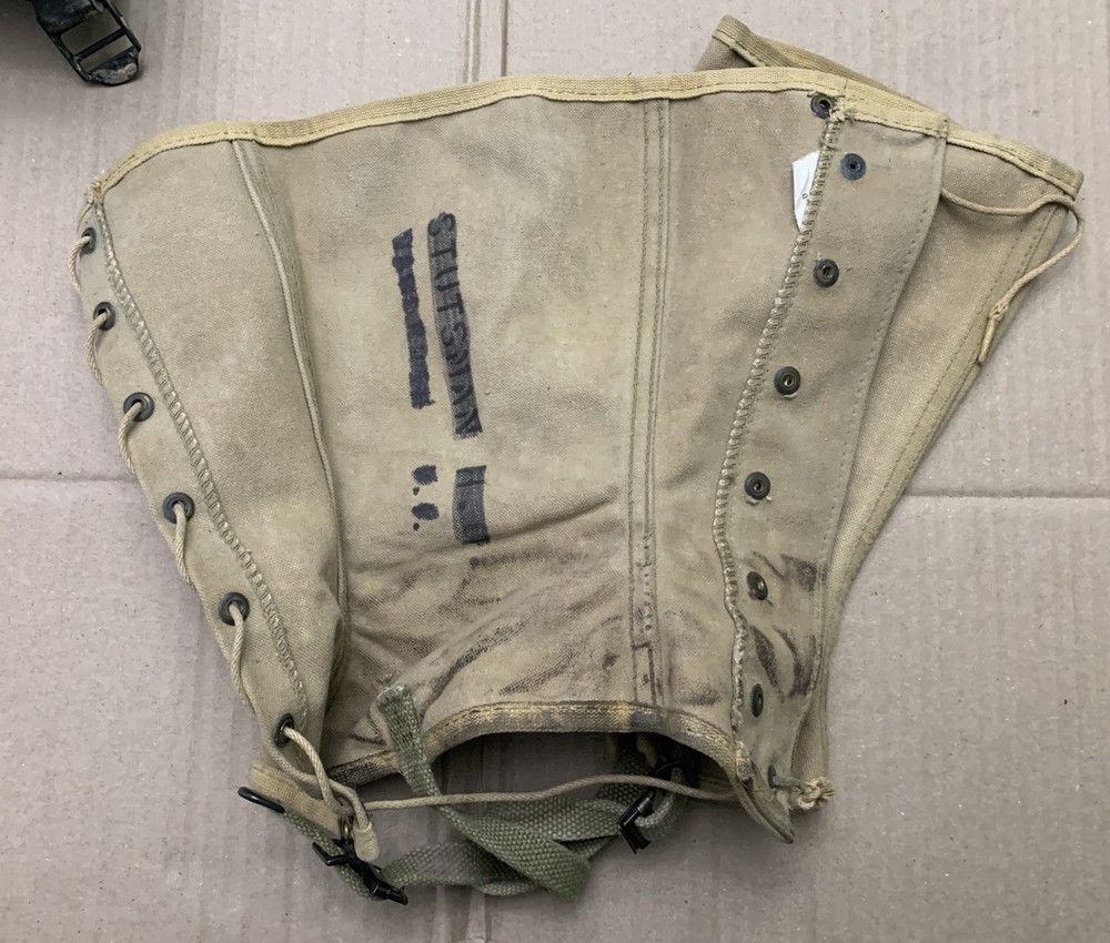 Original WWII USMC Canvas Boot Leggings Size 3