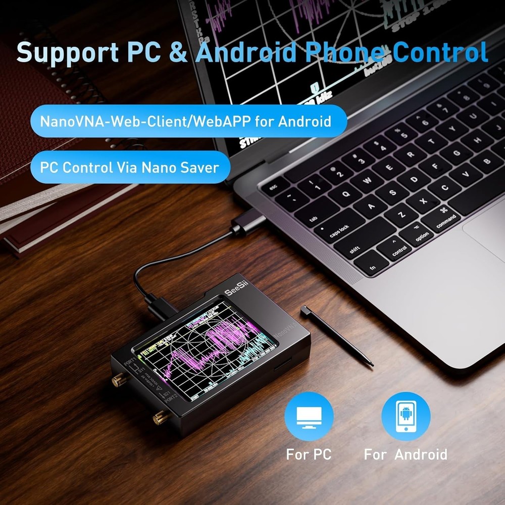 All-in-One Vector Network Analyzer with Data Storage and Touchscreen Control