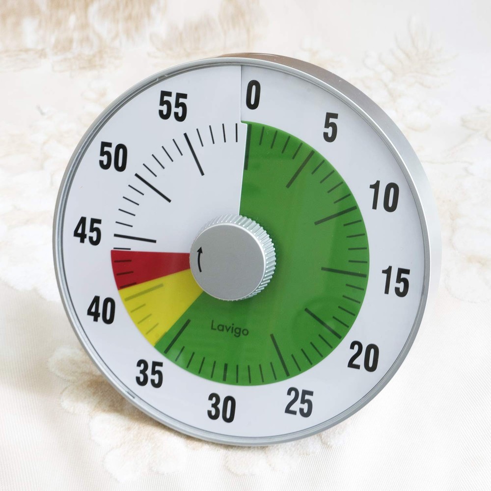 Lavigo Kitchen Timer, Countdown Visual Analog Timer, Quiet Counting, Low Loud...