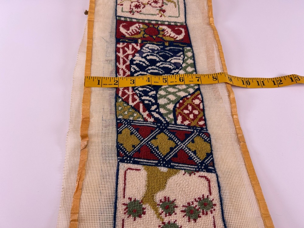 Asian Bell Pull Style Brunswick Needlepoint Tapestry Canvas Partially Completed