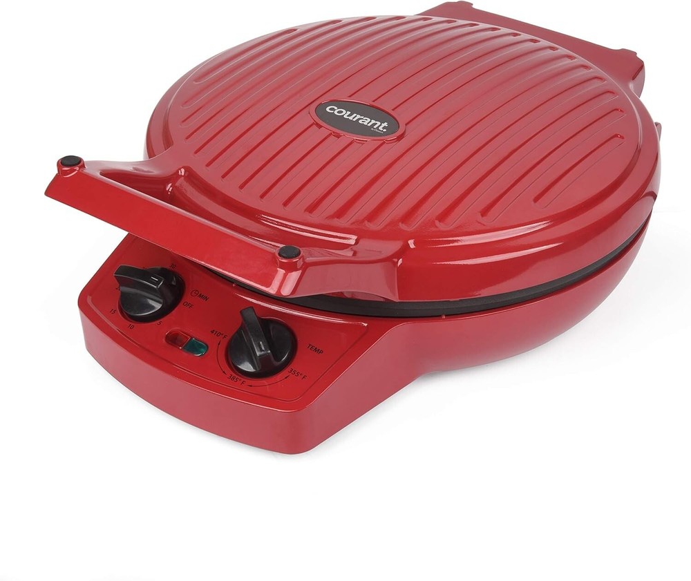 Convertible 12 Inch Pizza Cooker & Calzone Maker - Timer & Temperature Control
