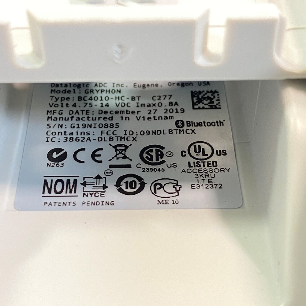 Datalogic Gryphon GBT4400 2D Wireless Bluetooth Barcode Scanner w/Cradle TESTED