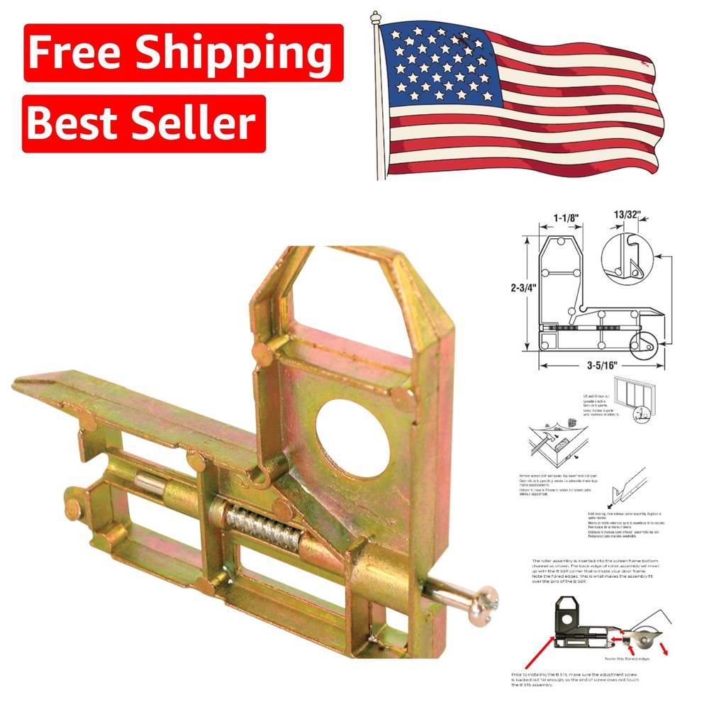 Durable Yellow Zinc Screen Door Corner Insert Set - 2 Pack, Easy Installation