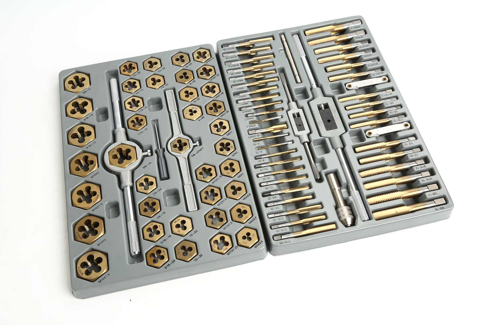 86PC Tap And Die Set SAE METRIC Tools, Metal Case Tapping Thread Cutting Kit Set