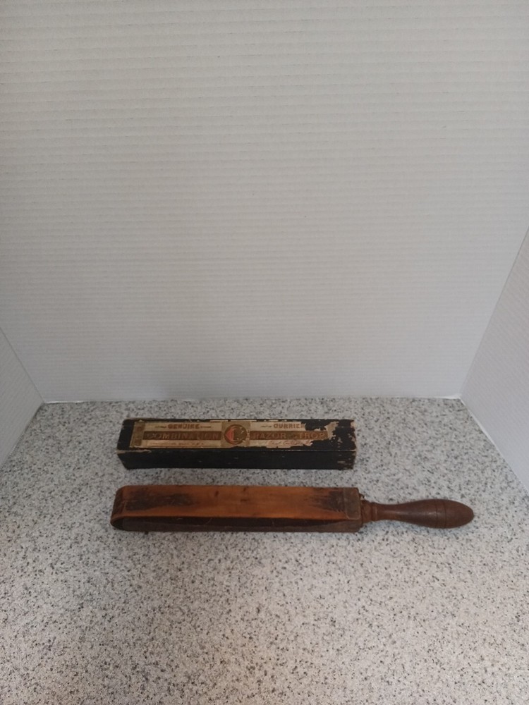 ANTIQUE COMBINATION RAZOR STROP WITH BOX CURRIER #3