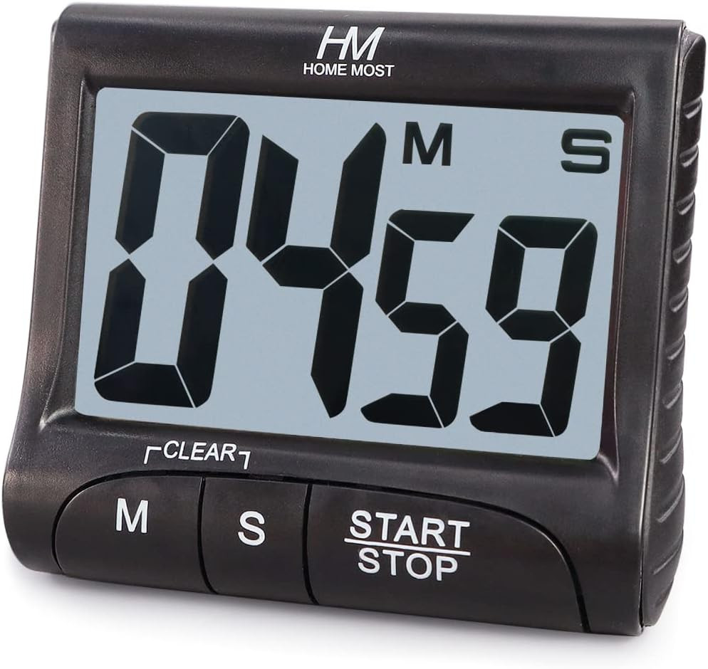 3" Large Display Kitchen Timer - Digital Timer Magnetic Back Loud Alarm on Rope