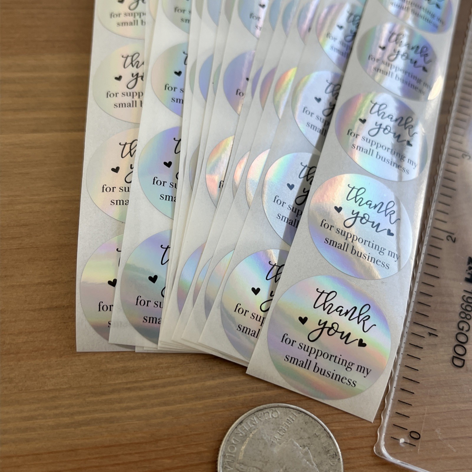 100pcs Cute Thank You Stickers 1 inch Small Business Decorate Envelopes Sealing