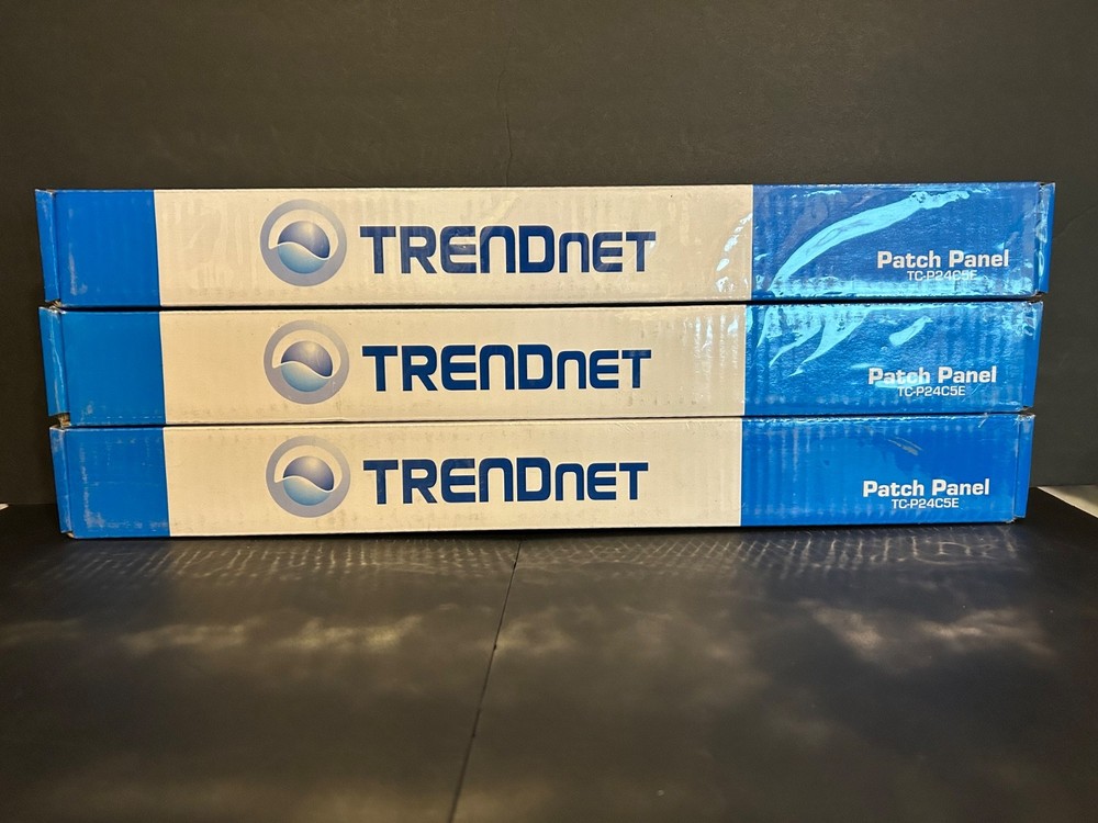 NIB TRENDnet Patch Panel Lot x3 TC-P24C5E CAT.5 / 5e Patch Panel T568 A/B Wired