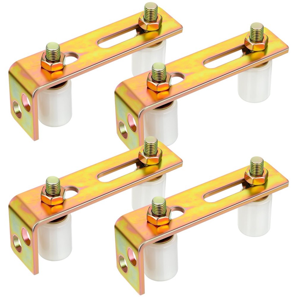 4 Pack Slide Gate Guide Roller Adjustable Dual Nylon Rollers with L Rear Post...