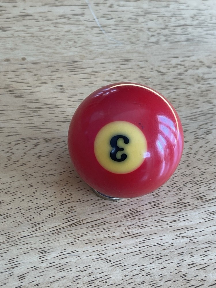 Vintage No. 3 Solid Red Pool Ball Billiard 2" Replacement