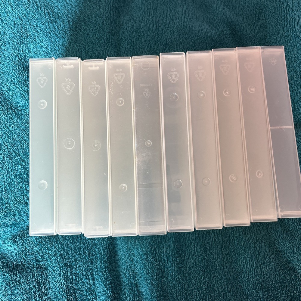 10 x Empty VHS cases video boxes - Clear - Used
