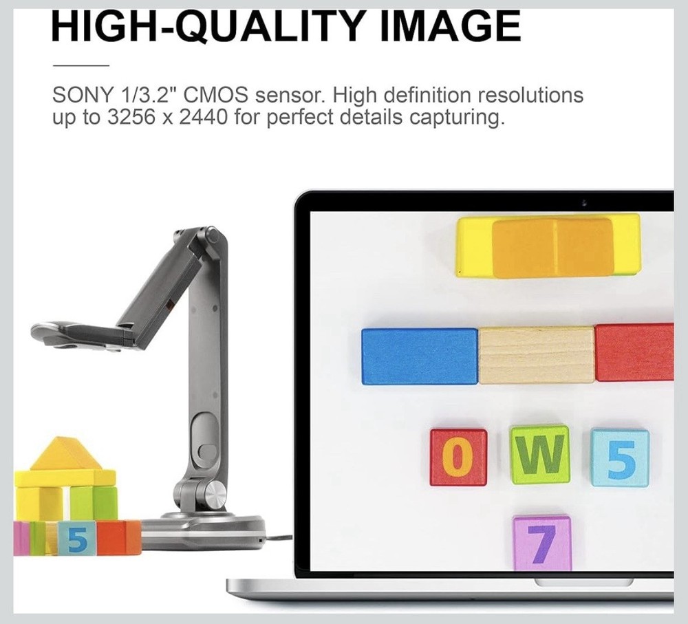 Joyusing V500s 8MP USB Document Camera Visualiser with Mic for Mac Windows