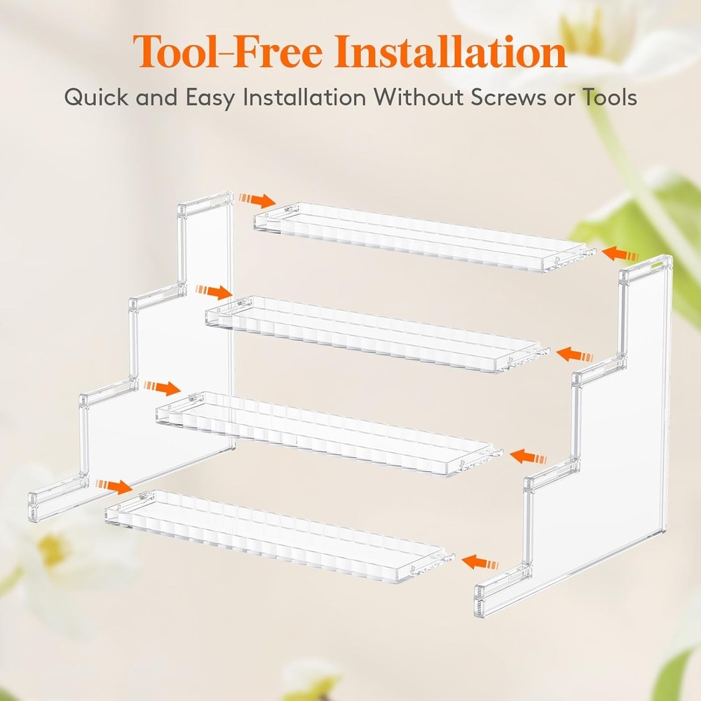 Lifewit 4 Tier Clear Display Riser Stand with Decorative Secure Fences,