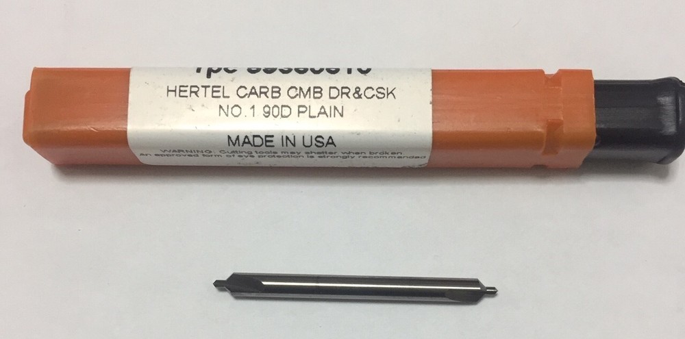 Combo Drill & Countersink #1, 1/8″ Body Dia, Solid Carbide 