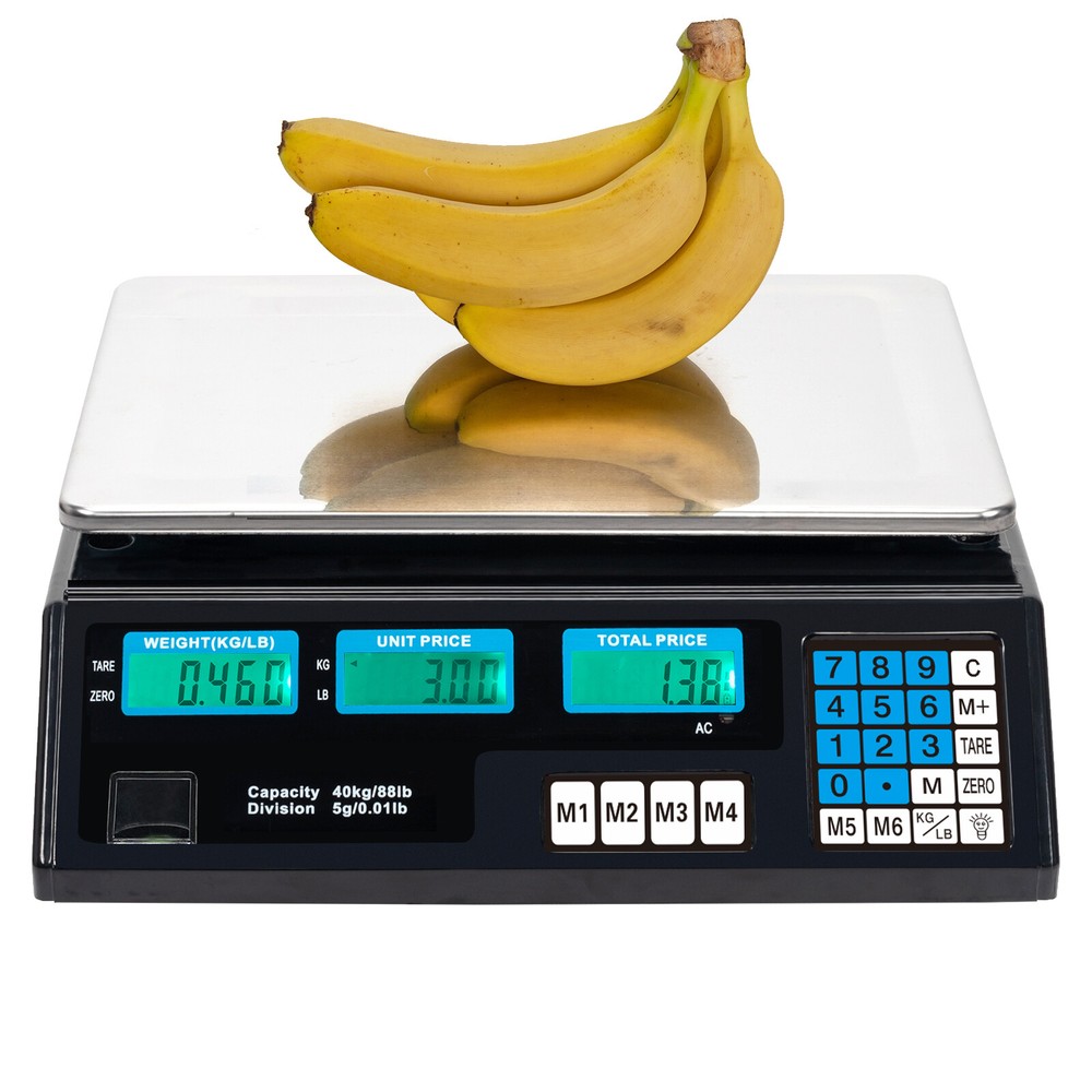 ACS-30 40kg/5g Digital Price Computing Scale for Vegetable US Plug Silver &Black