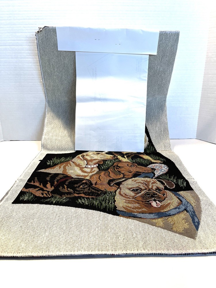 Vintage Tapestry Vest Panel Uncut Various Dog Breeds With Pattern Instructions