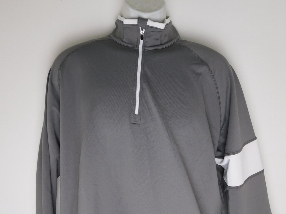 Dunning Golf Mens Designer Gray White Pullover QZ Jacket Large NICE