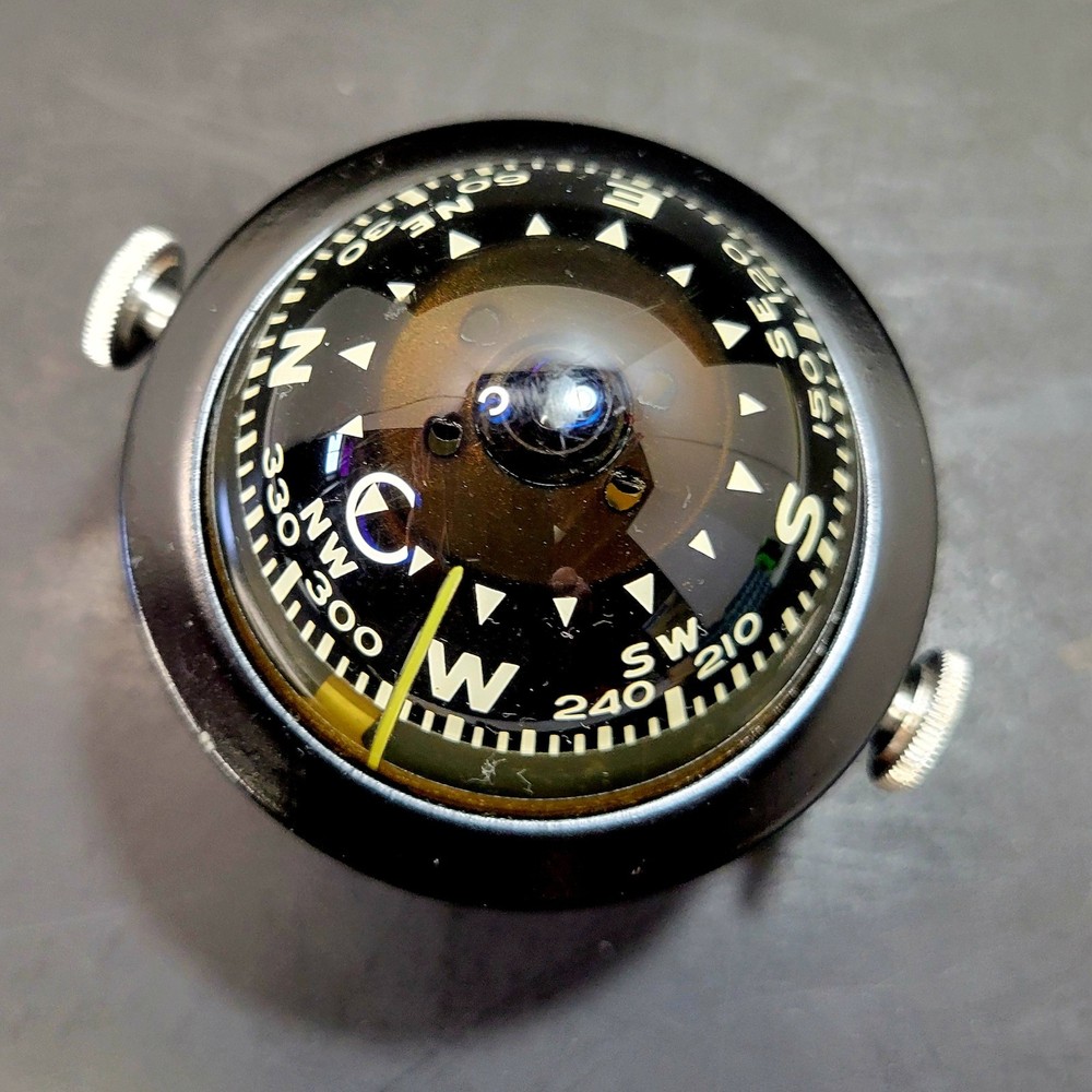 Vintage AIRGUIDE MARINE COMPASS Model 74 Original Box Mounting Hardware