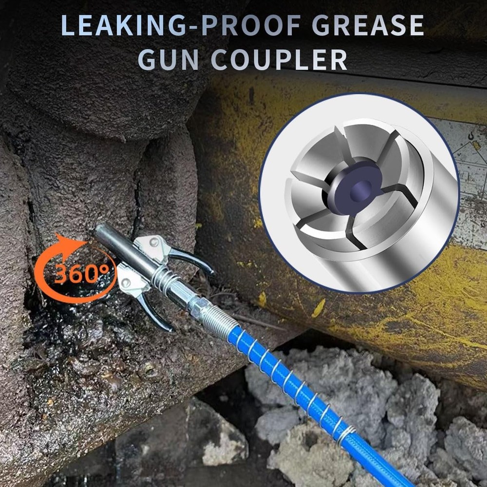 Grease Gun Coupler, Quick Locking Grease Gun Tip, 6 Thickened Jaws Locking, High